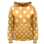 Polka Dots - White on Pastel Orange Women s Pullover Hoodie