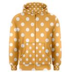 Polka Dots - White on Pastel Orange Men s Zipper Hoodie