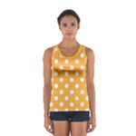 Polka Dots - White on Pastel Orange Women s Sport Tank Top