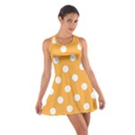 Polka Dots - White on Pastel Orange Cotton Racerback Dress