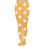 Polka Dots - White on Pastel Orange Women s Tights