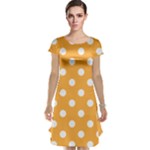 Polka Dots - White on Pastel Orange Cap Sleeve Nightdress