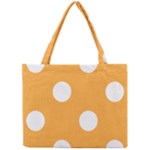 Polka Dots - White on Pastel Orange Mini Tote Bag