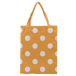 Polka Dots - White on Pastel Orange Classic Tote Bag