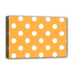 Polka Dots - White on Pastel Orange Deluxe Canvas 18  x 12  (Stretched)