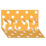 Polka Dots - White on Pastel Orange MOM 3D Greeting Card (8x4)