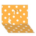 Polka Dots - White on Pastel Orange Apple 3D Greeting Card (7x5)
