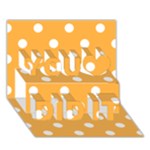 Polka Dots - White on Pastel Orange You Did It 3D Greeting Card (7x5)
