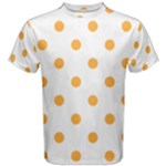 Polka Dots - Pastel Orange on White Men s Cotton Tee