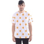 Polka Dots - Pastel Orange on White Men s Sport Mesh Tee