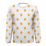 Polka Dots - Pastel Orange on White Men s Long Sleeve T-shirt