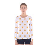 Polka Dots - Pastel Orange on White Women s Long Sleeve T-shirt