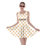 Polka Dots - Pastel Orange on White Skater Dress