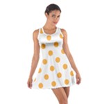 Polka Dots - Pastel Orange on White Cotton Racerback Dress