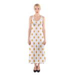 Polka Dots - Pastel Orange on White Full Print Maxi Dress