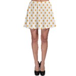 Polka Dots - Pastel Orange on White Skater Skirt