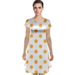 Polka Dots - Pastel Orange on White Cap Sleeve Nightdress