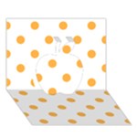 Polka Dots - Pastel Orange on White Apple 3D Greeting Card (7x5)