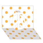 Polka Dots - Pastel Orange on White Peace Sign 3D Greeting Card (7x5)