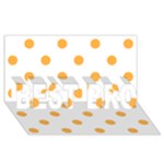 Polka Dots - Pastel Orange on White BEST BRO 3D Greeting Card (8x4)