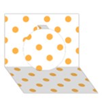 Polka Dots - Pastel Orange on White Circle 3D Greeting Card (7x5)