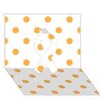 Polka Dots - Pastel Orange on White Ribbon 3D Greeting Card (7x5)