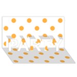 Polka Dots - Pastel Orange on White PARTY 3D Greeting Card (8x4)