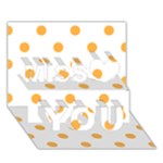 Polka Dots - Pastel Orange on White Miss You 3D Greeting Card (7x5)