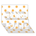 Polka Dots - Pastel Orange on White TAKE CARE 3D Greeting Card (7x5)