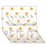 Polka Dots - Pastel Orange on White You Did It 3D Greeting Card (7x5)
