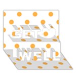 Polka Dots - Pastel Orange on White Get Well 3D Greeting Card (7x5)