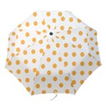 Polka Dots - Pastel Orange on White Folding Umbrella