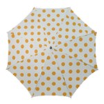 Polka Dots - Pastel Orange on White Golf Umbrella