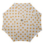 Polka Dots - Pastel Orange on White Hook Handle Umbrella (Medium)