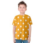 Polka Dots - White on Dark Tangerine Orange Kid s Cotton Tee