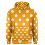 Polka Dots - White on Dark Tangerine Orange Men s Pullover Hoodie