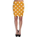 Polka Dots - White on Dark Tangerine Orange Bodycon Skirt