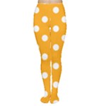 Polka Dots - White on Dark Tangerine Orange Women s Tights