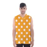 Polka Dots - White on Dark Tangerine Orange Men s Basketball Tank Top