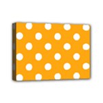 Polka Dots - White on Dark Tangerine Orange Mini Canvas 7  x 5  (Stretched)