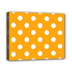 Polka Dots - White on Dark Tangerine Orange Canvas 10  x 8  (Stretched)