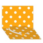 Polka Dots - White on Dark Tangerine Orange Heart Bottom 3D Greeting Card (7x5)