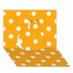 Polka Dots - White on Dark Tangerine Orange Apple 3D Greeting Card (7x5)