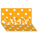 Polka Dots - White on Dark Tangerine Orange SORRY 3D Greeting Card (8x4)