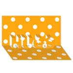 Polka Dots - White on Dark Tangerine Orange HUGS 3D Greeting Card (8x4)