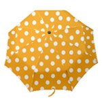 Polka Dots - White on Dark Tangerine Orange Folding Umbrella