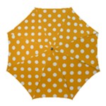 Polka Dots - White on Dark Tangerine Orange Golf Umbrella