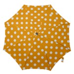 Polka Dots - White on Dark Tangerine Orange Hook Handle Umbrella (Medium)