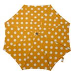 Polka Dots - White on Dark Tangerine Orange Hook Handle Umbrella (Small)