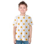 Polka Dots - Dark Tangerine Orange on White Kid s Cotton Tee